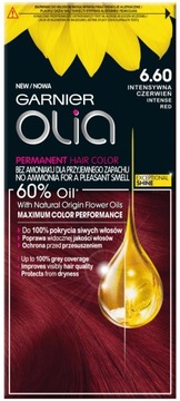 Garnier Olia farba do włosów bez amoniaku 6.60 Intensywna Czerwień