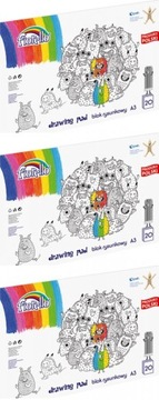 BLOK RYSUNKOWY A3 BIAŁY 20 kartek Fiorello x 3 szt