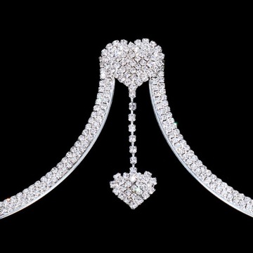 Нагрудный кронштейн со стразами, украшения для тела, бюстгальтер-цепочка, вечерние кристаллы в форме сердца