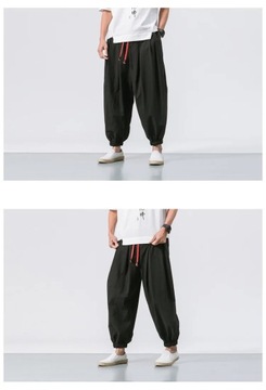 Spring Men Loose Harem Pants Chinese Linen Sweatpa