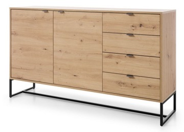 Komoda 153 dąb artisan loftowa metalowe nogi AMR