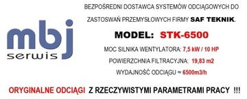 УДАЛЕНИЕ СТРУЖКИ, ПИЛ И ПЫЛИ: SAF TEKNIK STK-6500 7,5 кВт DC 8900 - MBJ SERWIS