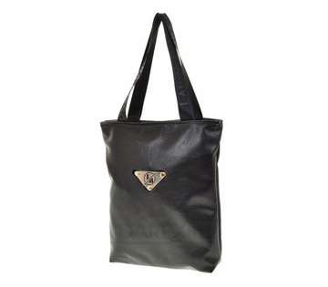 Laura Biaggi - torebka shopper czarny groszek shine KB168
