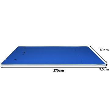 Wyspa mata pływająca niebieska 270x180 cm