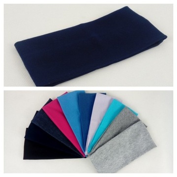 127 Szeroka opaska bawełniana Birko 9 cm GRANATOWA