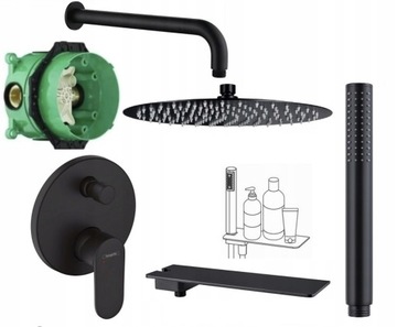 HANSGROHE VERNISBLEND ZESTAW PODTYNKOWY CZARNY MAT