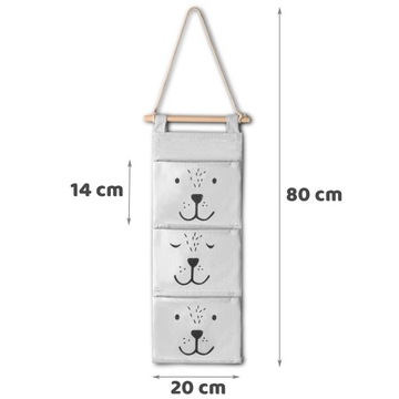 ORGANIZER WISZĄCY NA ZABAWKI NUKIDO SZARY PRAKTYCZNY I ESTETYCZNY