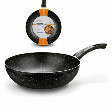 Marmurowa PATELNIA INDUKCJA WOK non-stick 30x8,5cm Marmara Black Tadar