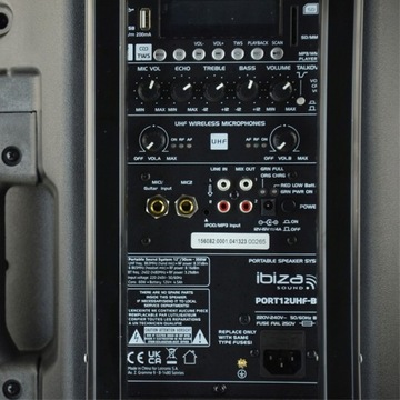 Звуковая система PORTY с FM USB TWS, микрофонами UHF, аккумулятором и подставками