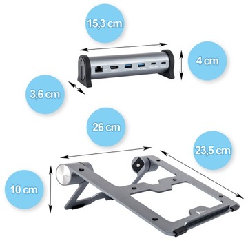 РЕГУЛИРУЕМАЯ ПОДСТАВКА REAGLE ДЛЯ НОУТБУКА ПОДСТАВКА-ХАБ ДЛЯ MACBOOK HDMI PD LAN USB-C