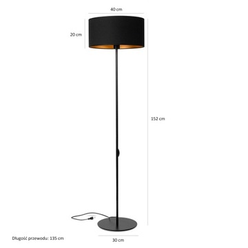 ТОРШЕР АБАК ТКАНЬ ЛОФТ LED ЧЕРНЫЙ ЗОЛОТОЙ ТОРНАДО