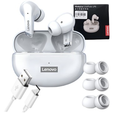 Беспроводные спортивные наушники Lenovo LP5 White