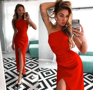 Ida CROWN BLUE ПЛАТЬЕ, на одно плечо, СВАДЕБНЫЙ L