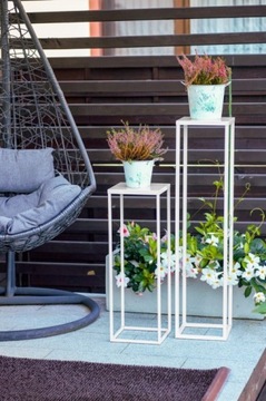 ВЫСОКАЯ МЕТАЛЛИЧЕСКАЯ ПОДСТАВКА ПОДСТАВКА ДЛЯ ЦВЕТОВ В ГОРШЕЧНЫХ РАСТЕНИЯХ - 100 СМ - БЕЛАЯ