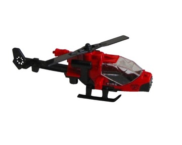 HELIKOPTER METALOWY ZABAWKA RESORAK CZERWONY 10 CM