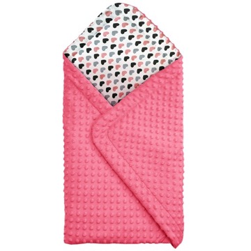 KOCYK dziecięcy MINKY 75x50cm kołderka dla dzieci CIEPŁY różowy