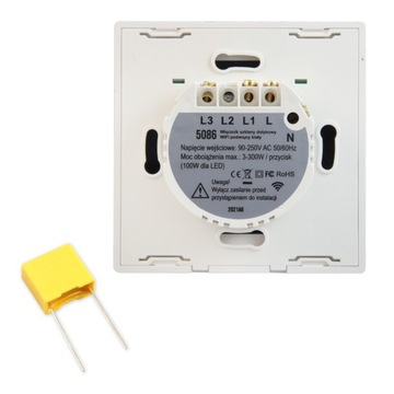 Светодиодный стеклянный выключатель света сенсорный Wi-Fi Tuya