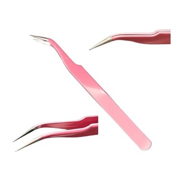 Pęnseta Pinceta Zagięta Pink do rzęs Lash-Cafe