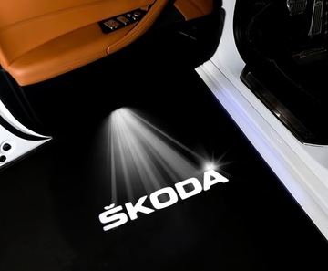 2x PROJEKTOR LED LOGO SKODA FABIA CITIGO KAMIQ RAPID ROOMSTER HOLOGRAM HD