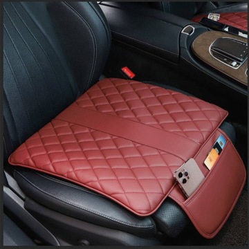 Автомобильный кожаный коврик для сиденья, подушка для поддержки спины, подголовник