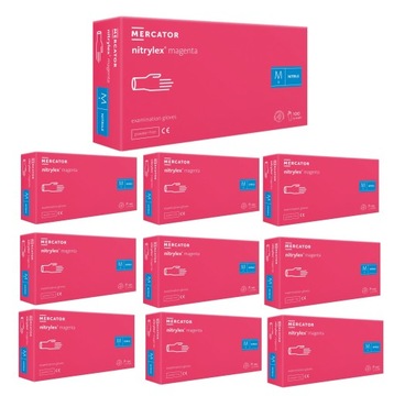 Rękawice Magenta Nitrylex 100 Szt M Nitrylowe x10