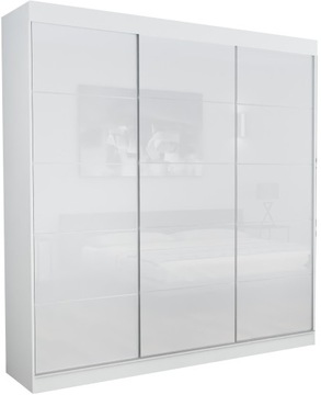 SZAFA PRZESUWNA GARDEROBA - 3D HORTON 170 CM BIAŁA LACOBEL