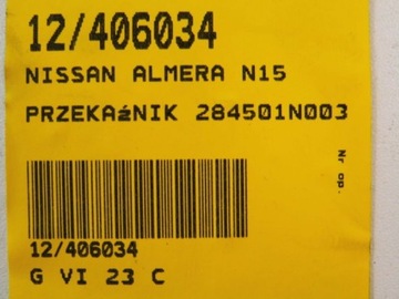 NISSAN ALMERA N15 RELÉ MODUL 284501N003