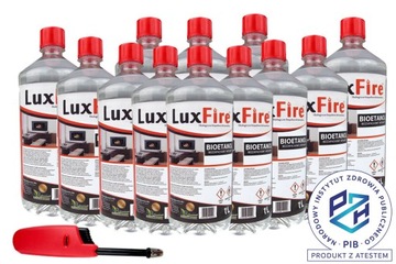 LUX FIRE PALIWO PŁYN GRZEWCZY bio do biokominków BIO KOMINKA 12L+ ZAPALARKA