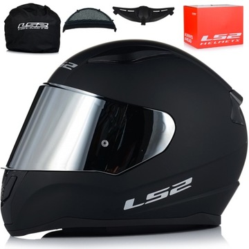 KASK MOTOCYKLOWY LS2 FF353 RAPID II CZARNY MATT ZESTAW + LUSTRZANA SZYBA