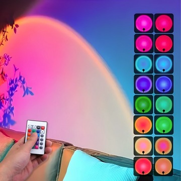 LAMPA PROJEKTOR ZACHÓD SŁOŃCA SUNSET WIELOKOLOROWA RGB LED NOCNA NASTROJOWA