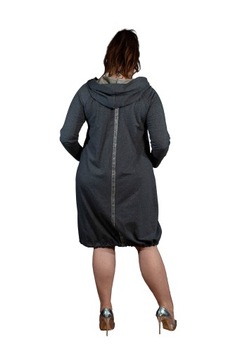 Sukienka -Płaszcz długa czarna NICE r.60 Plus size