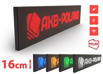 REKLAMA TABLICA LED WYŚWIETLACZ ZEWNĘTRZNY BLUE PRODUCENT PREMIUM 192x16
