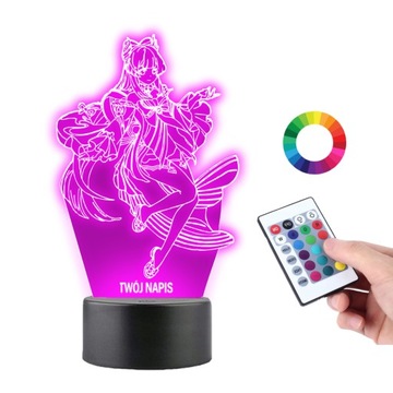 Lampka Nocna Genshin Impact 16 Kolorów LED PLEXIDO
