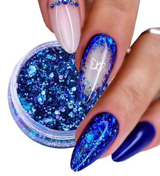 Pyłek do paznokci GLITTER BOMB Blue Effect Nr 06