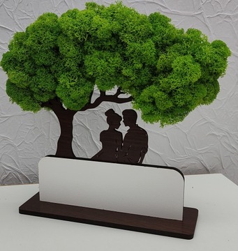 3D дерево из мха, День святого Валентина, влюбленная пара, любая гравировка, юбилей