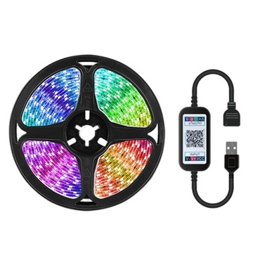 Светодиодная лента RGB 5050 Подсветка телевизора Изменение цвета Bluetooth 2м