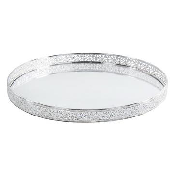 Серебряный декоративный поднос с зеркалом 40Х40 ГЛАМУР.