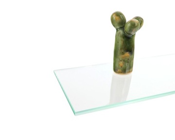 Półka szklana łazienkowa przezroczysta szkło 6 mm float pod lustro 12x60 cm