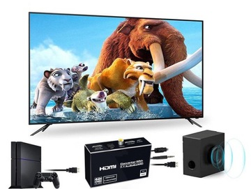 Konwerter ATMOS ekstraktor ARC eARC do HDMI audio, Czarny