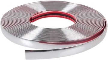 LISTWA DO DEKORACJI ELASTYCZNA OZDOBNA TAŚMA CHROM CHROMOWANA 15mm x 15m