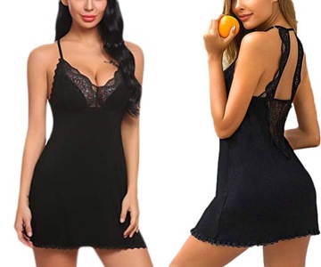 KOMPLET BIELIZNY - KOSZULKA + STRINGI (K201) M