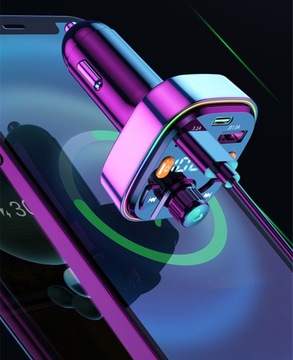 FM-ПЕРЕДАТЧИК BLUETOOTH 5.0 ЗАРЯДНОЕ УСТРОЙСТВО QC 3.0 PD 20 Вт RGB 2x USB USB-C