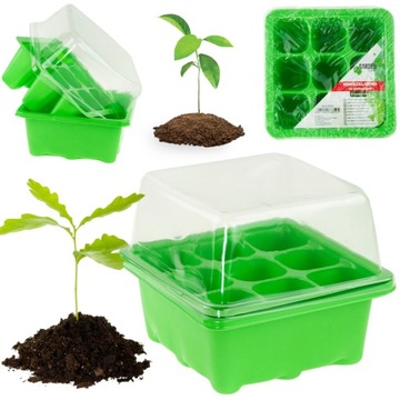MINI SZKLARNIA INSPEKT DO KIEŁKOWANIA KIEŁKOWNIK ROZSADA 9 komór 3,5x3,5cm