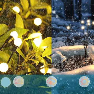 ПРИБОРНАЯ СОЛНЕЧНАЯ ЛАМПА, ШАРИКИ, ВОДОНЕПРОНИЦАЕМЫЕ САДОВЫЕ ЛАМПЫ, 8LED, 4ШТ + ДИСТАНЦИОННОЕ УПРАВЛЕНИЕ