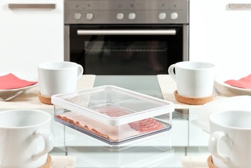 Контейнер для мяса и сыра Rotho, двухсекционный, 1,7л, белый, набор с крышкой