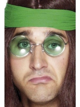 OKULARY LENONKI ZIELONE LATA 70 HIPPIS HIPPIE HIPI