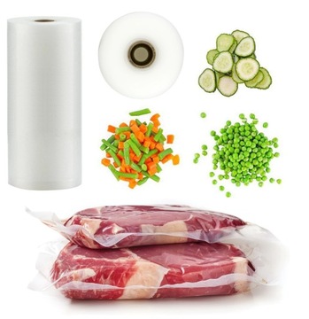 Folia do pakowania próżniowego żywności rękaw folia moletowana zestaw 20 cm