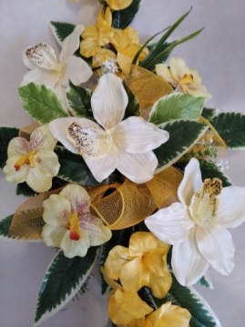 Цветы на могилу БУКЕТ ДЛЯ ВАЗЫ искусственная ОРХИДЕЯ