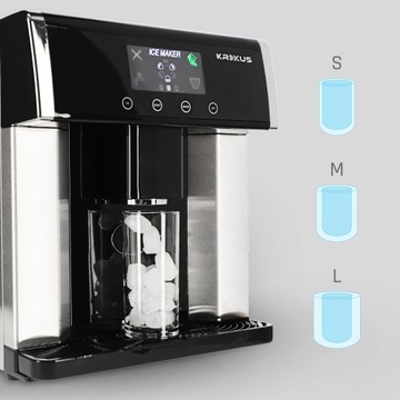 Льдогенератор KREXUS 2в1 15кг/24ч 150Вт INOX