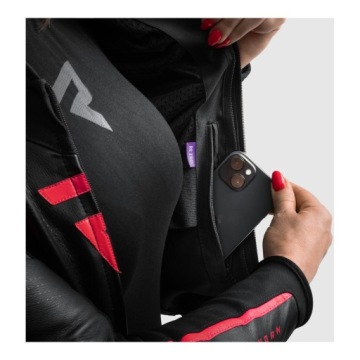 Moteriška odinė striukė REBELHORN DIVA ST BLACK/PINK juoda rožinė DOVANOS – nuotrauka 10